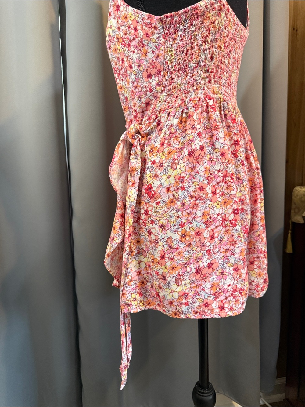 Floral Pink Spaghetti Strap Romper - Picture 3 of 3